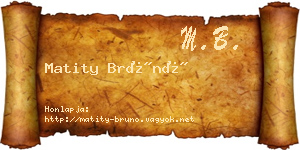 Matity Brúnó névjegykártya